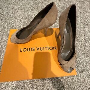 Louis Vuitton Women's Brown Suede Heels